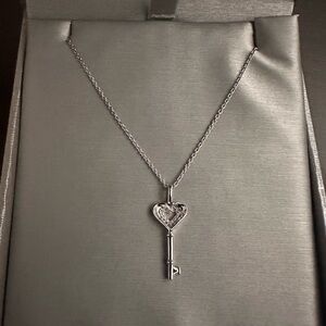 Diamond Key Pendant in 18” 925 Stamp Sterling silver Necklace from Zale